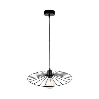 Antonella Lampe Suspendue 1xE27 Max.60W Métal Noir/Câble en Tissu Noir