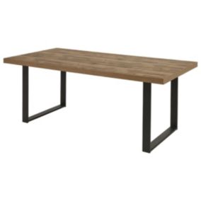 ANTONIN - Table 200cm Aspect Bois Finition Tropix Piètement U Métal Noir