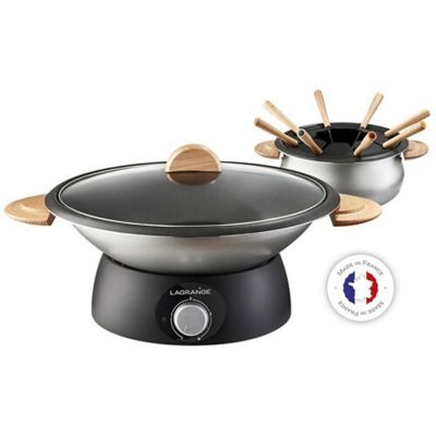 Appareil à Fondue et Wok Lagrange Classic 349019 900 W Noir et Gris