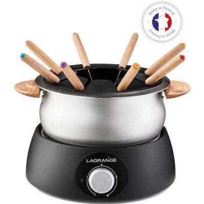 Tefal Wok + Appareil à fondue, Couvercle Verre, Thermostat Réglable, Cuve Antiadhésive, Caquelon Aluminium, 8 Fourchettes Incluses, WK302013