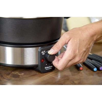 Appareil à fondue Taurus FF2 de 1000W, capacité de 2L, pour 8 personnes, tous types de fondue, température régable