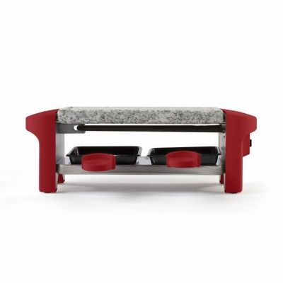 Appareil à raclette - 350W - Plateau en granite - Rouge chili