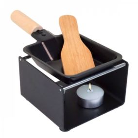 Appareil à raclette à la bougie en métal, spatule et bougies incluses - 1 personne - Linxor