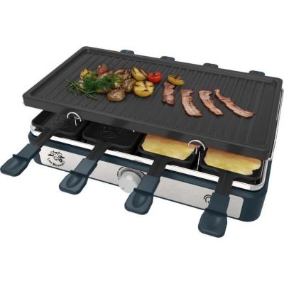 Appareil à raclette LITTLE BALANCE - Maxi Grill & Cheese - Jusqu'à 8 personnes - Design Meuuuh - 1400W