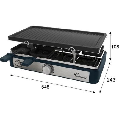 Appareil à raclette LITTLE BALANCE - Maxi Grill & Cheese - Jusqu'à 8 personnes - Design Meuuuh - 1400W