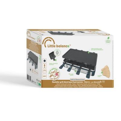 Appareil à raclette LITTLE BALANCE - Maxi Grill & Cheese - Jusqu'à 8 personnes - Design Meuuuh - 1400W