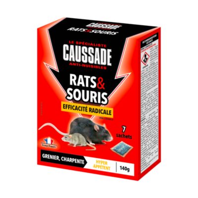 Appât céréales rats et souris 140g Caussade garage et cave