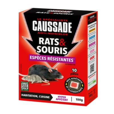 Appât pâte fluo anti-nuisibles rats et souris 150g (x10)