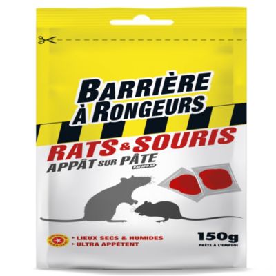 Appât pâte rats et souris Barrages à rongeurs 150g - 10 sachets