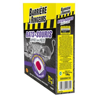 Appât pâte rats et souris Barrages à rongeurs 150g