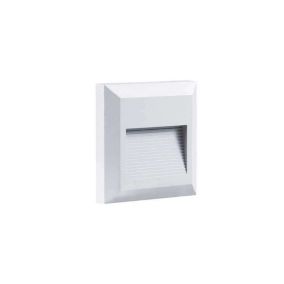 Applique 2W Encastrable LED Extérieure étanche Carré Blanche - Blanc Chaud 3000K