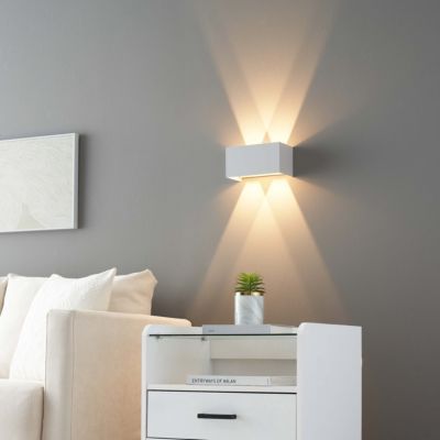 Applique blanche LED design double - IP54 dimmable - Cubic