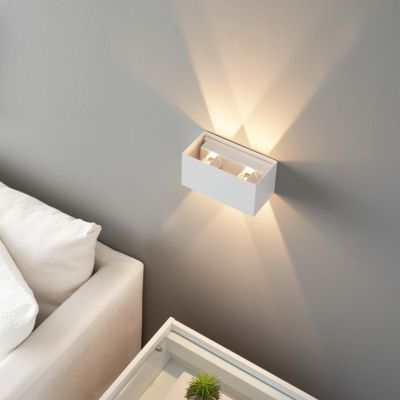 Applique blanche LED design double - IP54 dimmable - Cubic