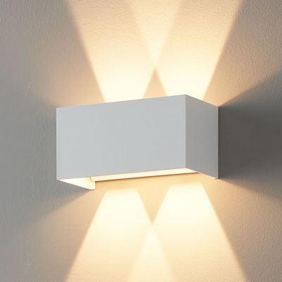 Applique blanche LED design double - IP54 dimmable - Cubic