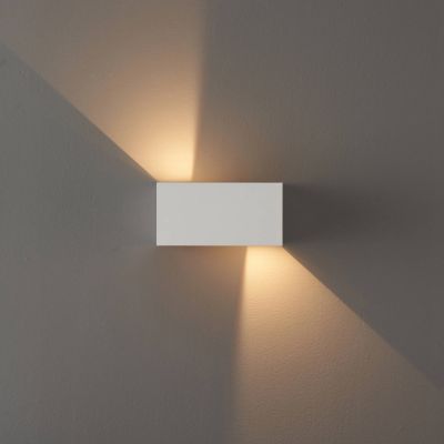 Applique blanche LED design double - IP54 dimmable - Cubic