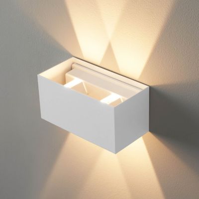 Applique blanche LED design double - IP54 dimmable - Cubic