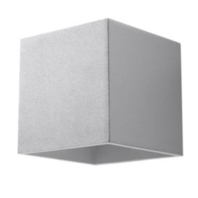 Applique carré en aluminium gris 10 x 10 cm
