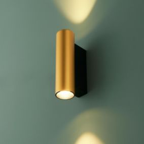 Applique cylindre doré socle noir - Lesko