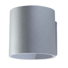 Applique cylindrique en aluminium gris 10 x 10 cm