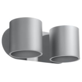 Applique cylindrique en aluminium gris 26 x 10 cm
