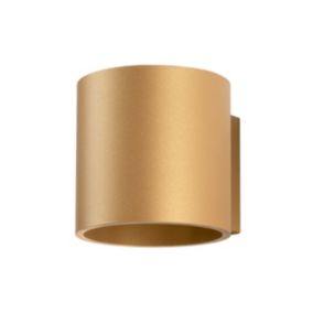 Applique cylindrique en métal doré 10 x 10 cm
