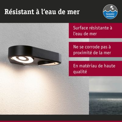 Applique d'extérieur LED Silma Détecteur de mouvement crépusculaire (IR) Double émission lumineuse IP44 carré 280x176 mm 3000K 2x5