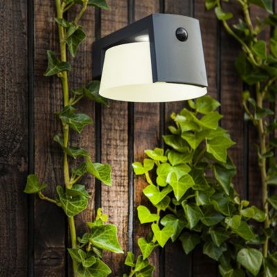 Applique d'extérieur à energie solaire à detecteur de mouvement LED intégrée Moon gris anthracite 9,5W 1000lm Lutec