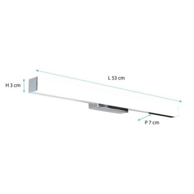 Applique de salle de bain 53 cm chrome - Voltman