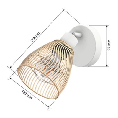 Applique de salle de bain Cintoia blanc et rotin A60 Standard IP44 Eglo