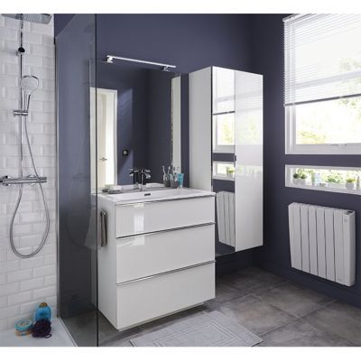 Applique de salle de bain LED IP44 aluminium chromé l.60 cm, Pamili
