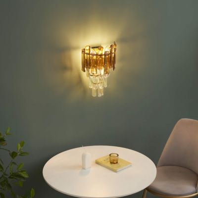 Applique dorée cristal prestige cascade de pampille - Elemia