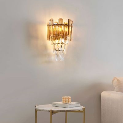 Applique dorée cristal prestige cascade de pampille - Elemia