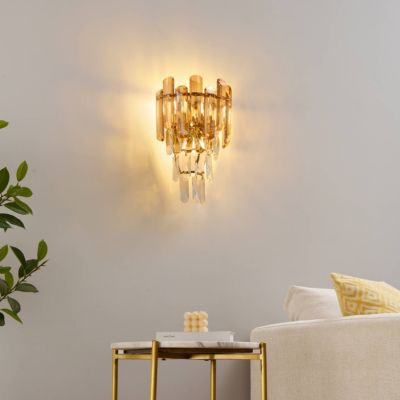 Applique dorée cristal prestige cascade de pampille - Elemia