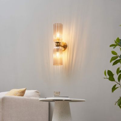 Applique double verre texturé ambré - Leonora