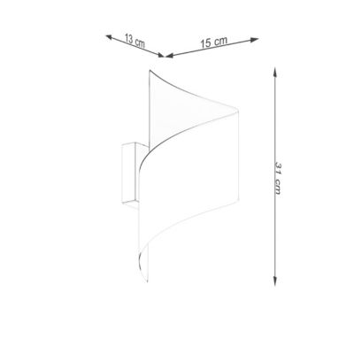 Applique en acier 1 ampoule 4000K - 15x13x31cm Sollux