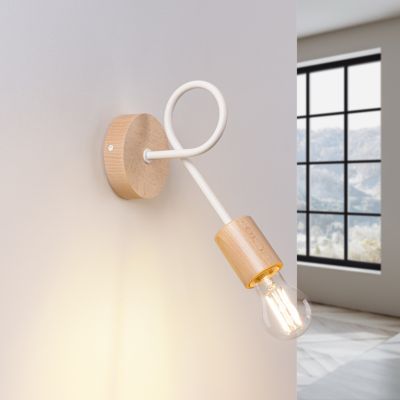 Applique en acier/bois 1 ampoule 4000K - 10x19x24cm Sollux