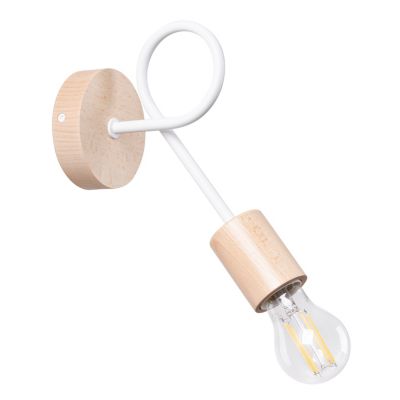Applique en acier/bois 1 ampoule 4000K - 10x19x24cm Sollux