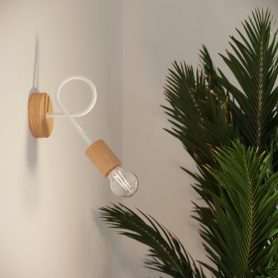 Applique en acier/bois 1 ampoule 4000K - 10x19x24cm Sollux