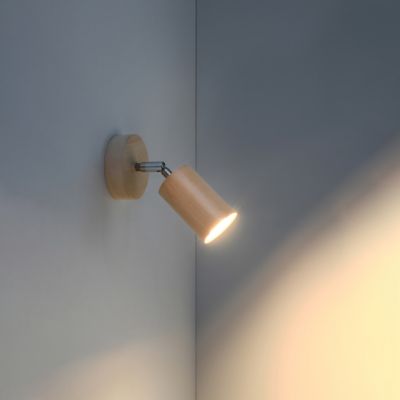 Applique en bois 1 ampoule 4000K - 10x20x20cm Sollux