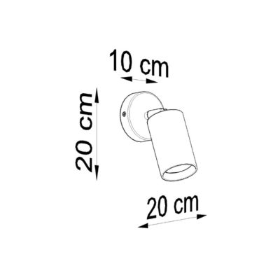 Applique en bois 1 ampoule 4000K - 10x20x20cm Sollux