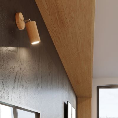 Applique en bois 1 ampoule 4000K - 10x20x20cm Sollux