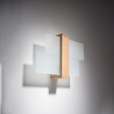 Applique en bois/verre 1 lampes 43x12x30cm Sollux