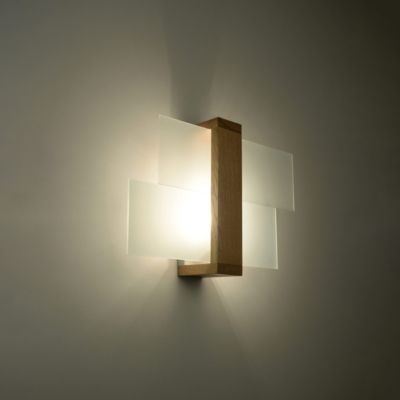 Applique en bois/verre 1 lampes 43x12x30cm Sollux