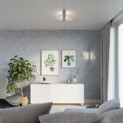 Applique en bois/verre 1 lampes 43x12x30cm Sollux