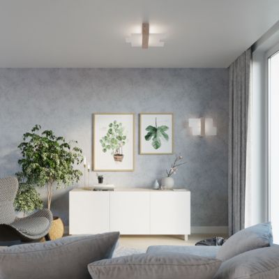 Applique en bois/verre 1 lampes 43x12x30cm Sollux