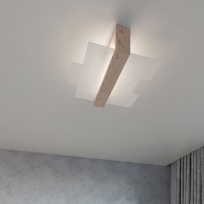 Applique en bois/verre 1 lampes 43x12x30cm Sollux