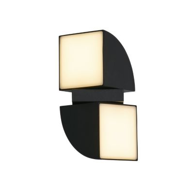 Applique Exterieure 2LT orientable led 8w 806 lumens 3000k metal Noir, diffuseur opale Haut 21cm Larg 12cm DAKOTA