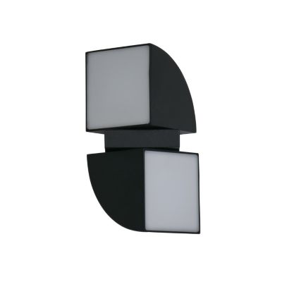 Applique Exterieure 2LT orientable led 8w 806 lumens 3000k metal Noir, diffuseur opale Haut 21cm Larg 12cm DAKOTA