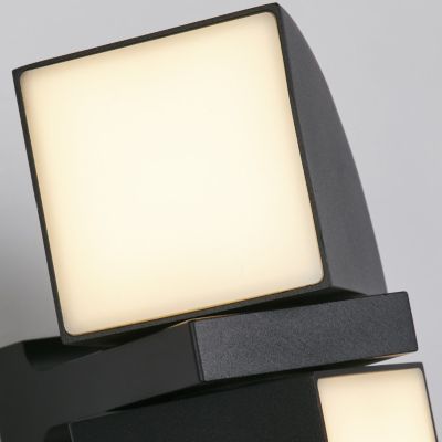 Applique Exterieure 2LT orientable led 8w 806 lumens 3000k metal Noir, diffuseur opale Haut 21cm Larg 12cm DAKOTA