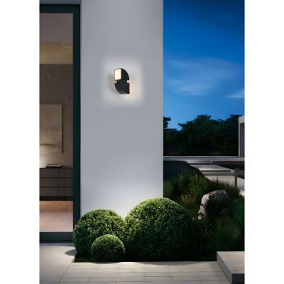 Applique Exterieure 2LT orientable led 8w 806 lumens 3000k metal Noir, diffuseur opale Haut 21cm Larg 12cm DAKOTA